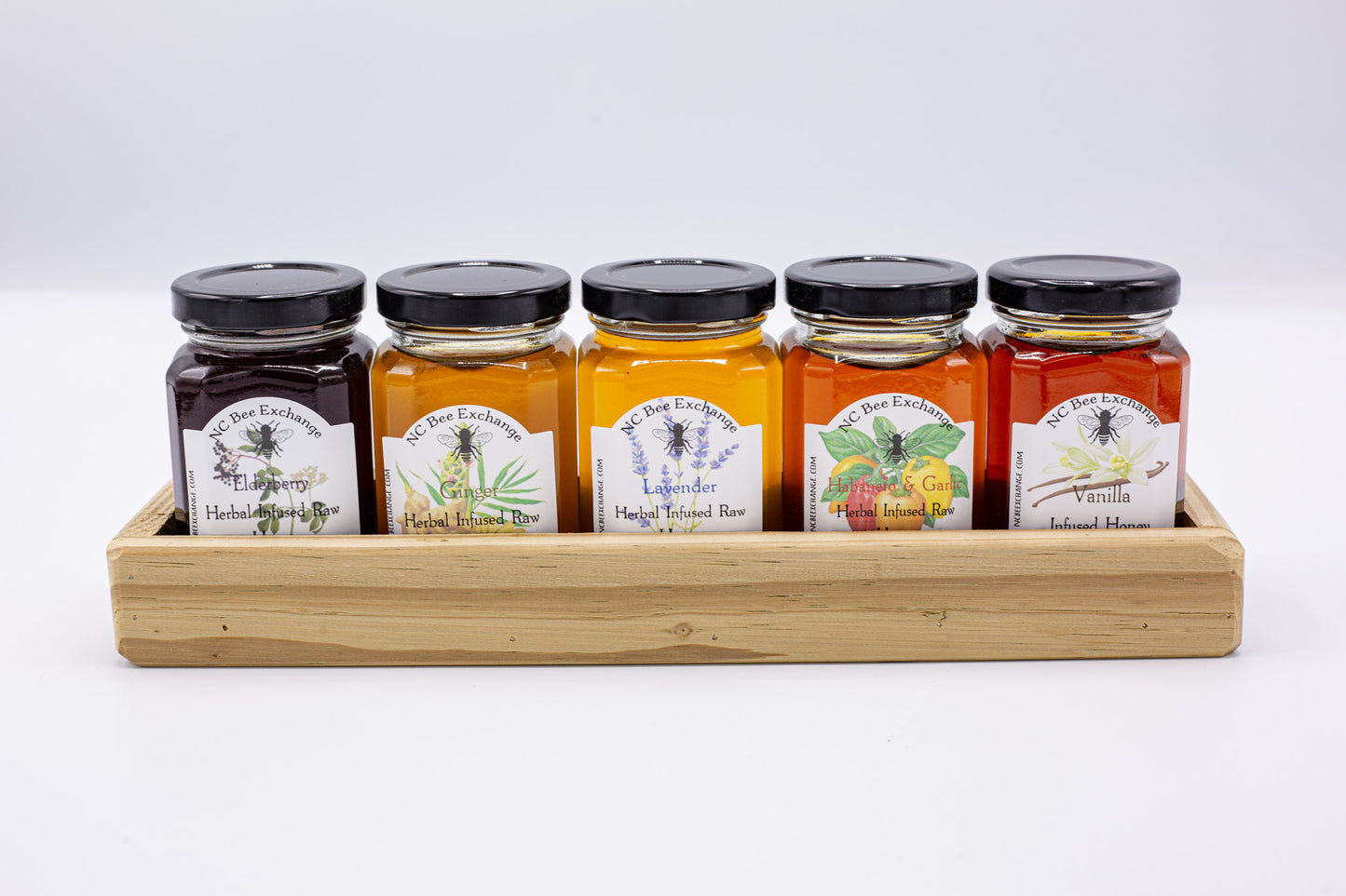 Gift Set - Infused Honey [ Elderberry, Lavendar, Habanero Garlic, Ginger, Vanilla]